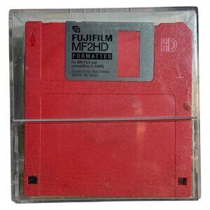 Colorful Vintage 3.5" Floppy Disks & Storage Box Set 1.44MB Fujifilm & Imation Y
